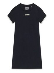 Guess Sukienka codzienna J6GK27 KF972 Czarny Regular Fit. Czarne sukienki niemowlęce Guess, z aplikacjami, z syntetyku, bez ramiączek. Za 234.99 zł.