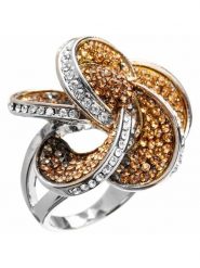 MENTHE À L'O Pierścionek z kryształami rozmiar: 54. Brązowe pierścionki damskie MENTHE À L'O, z kryształem. Za 222.41 zł.