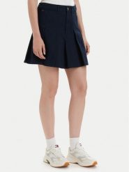 Tommy Jeans Spódnica plisowana DW0DW23149 Granatowy Regular Fit. Niebieskie spódniczki damskie Tommy Jeans, xl, bez wzorów, z bawełny, plisowane. Za 369.99 zł.
