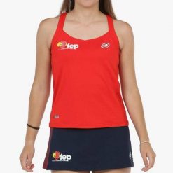 Bullpadel Exima Tank Top. Czerwone topy damskie bullpadel, bez wzorów, bez kołnierzyka. Za 199.05 zł.