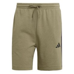 Szorty adidas Essentials 3-Stripes. Zielone szorty męskie Adidas, bez wzorów, z bawełny. Za 167.70 zł.
