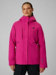 4F Kurtka trekkingowa membrana 10000 damska - różowa M. Czerwone kurtki damskie 4f, m, bez wzorów, bez kaptura. Za 399.99 zł.