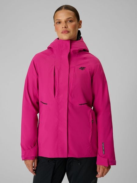 4F Kurtka trekkingowa membrana 10000 damska - różowa M. Czerwone kurtki damskie 4f, m, bez wzorów, bez kaptura. Za 399.99 zł.