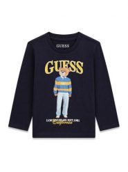 Guess Bluzka N6BI04 K5854 Granatowy Regular Fit. Niebieskie t-shirty chłopięce Guess, z aplikacjami, z bawełny, bez ramiączek. Za 114.99 zł.