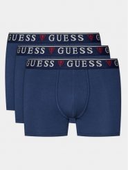 Guess Komplet 3 par bokserek U97G01 KCD31 Granatowy. Niebieskie bokserki męskie Guess, z aplikacjami, z bawełny. Za 159.99 zł.