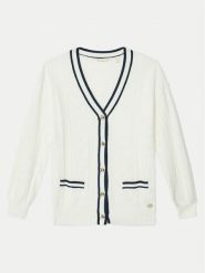 Guess Kardigan J5RR03 Z2BB0 Biały Regular Fit. Białe swetry dziewczęce Guess, z aplikacjami, z bawełny, bez kołnierzyka. Za 159.99 zł.