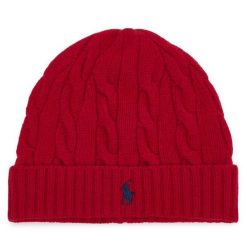 Czapka Polo Ralph Lauren. Czerwone czapki męskie Polo Ralph Lauren, na zimę, bez wzorów. Za 519.99 zł.