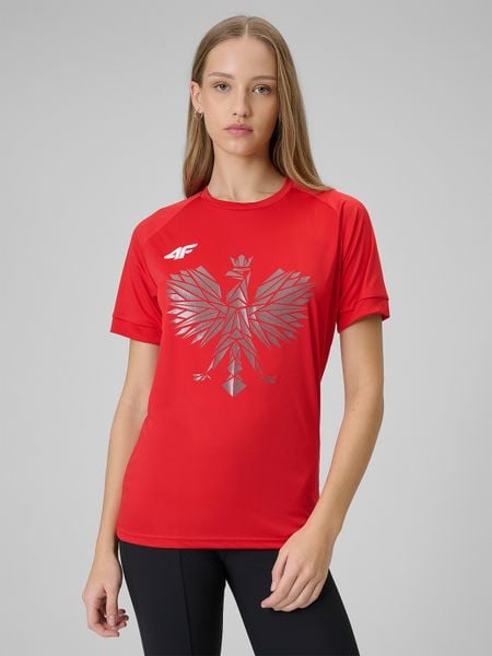 4F Koszulka kibica uniseks - czerwona L. Czerwone t-shirty sportowe męskie 4f, l, bez ramiączek. Za 129.99 zł.