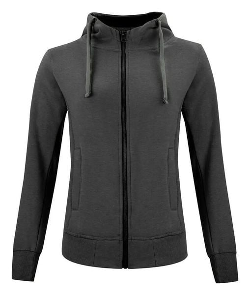Clique Classic Hoody Full Zip Women — bluza z kapturem na zamek, anthracite. Szare bluzy z kapturem damskie CLIQUE, s, z bawełny. Za 336.95 zł.