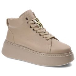 Beżowe Botki Karino Modne Obuwie Damskie. Brązowe buty sportowe na co dzień damskie Karino, bez wzorów, z jeansu. Za 459.00 zł.