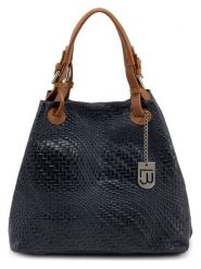 Lucca Baldi Skórzana torebka "Sarzana" w kolorze granatowym - 37 x 45 x 15 cm rozmiar: onesize. Niebieskie torebki klasyczne damskie Lucca Baldi, bez wzorów, z materiału, bez dodatków. Za 260.99 zł.