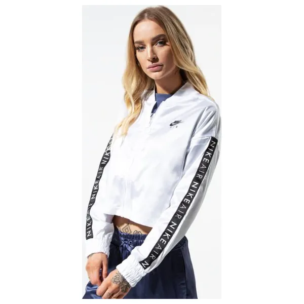 Nike Kurtka W Nsw Air Trk Jkt Satin , biały, rozmiar S. Białe kurtki damskie Nike, s, bez wzorów, z dresówki, bez kaptura. Za 299.99 zł.