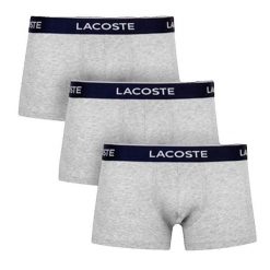 Bokserki Lacoste szare, zestaw 3 sztuk. Szare bokserki męskie Lacoste, bez wzorów, z bawełny. Za 204.75 zł.