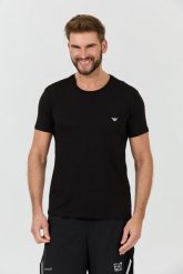 EMPORIO ARMANI Czarny t-shirt basique. Niebieskie t-shirty męskie Emporio Armani, l, bez wzorów, bez kołnierzyka. W wyprzedaży za 208.99 zł.
