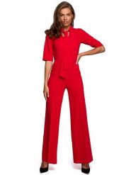 Stylove Kombinezon w kolorze czerwonym rozmiar: XL. Czerwone kombinezony damskie Stylove, xl, bez wzorów, bez kołnierzyka, bez ramiączek. Za 263.53 zł.
