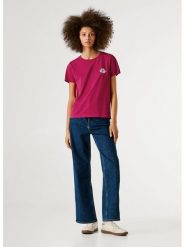 Pepe Jeans Koszulka "Brule" w kolorze czerwonym rozmiar: L. Czerwone bluzki damskie Pepe Jeans, l, bez wzorów, z bawełny, bez kołnierzyka, bez ramiączek. Za 104.99 zł.