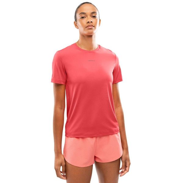 Damska koszulka do biegania z krótkim rękawem Fitness Siroko Singapore Coral P. Czerwone bluzki sportowe damskie SIROKO, xl, bez wzorów, z materiału, bez ramiączek. Za 127.00 zł.