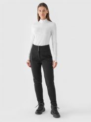 4F Spodnie skiturowe softshell membrana 5000 damskie - czarne M. Czarne spodnie materiałowe damskie 4f, bez wzorów, z dzianiny, klasyczne. W wyprzedaży za 139.99 zł.