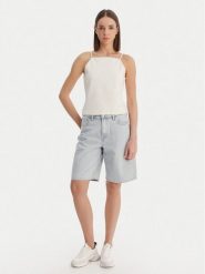 Calvin Klein Jeans Szorty jeansowe LV047F673G Czarny Loose Fit. Czarne szorty damskie Calvin Klein Jeans, bez wzorów, z bawełny. Za 369.99 zł.