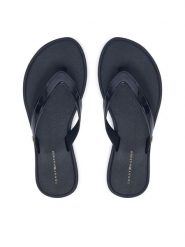 Tommy Hilfiger Japonki Th Scandi Shiny Summer Sandal FW0FW09446 Granatowy. Niebieskie klapki damskie Tommy Hilfiger, bez wzorów, ze skóry, bez obcasa. Za 189.99 zł.