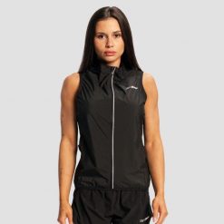 Kamizelka damska bieganie z zamkiem czarna Pulse X. Czarne kamizelki damskie GYMBEAM, xs, z elastanu, długie. Za 148.90 zł.
