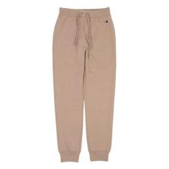 Spodnie Do Joggingu Damskie Prążkowane Ściągacze. Brązowe spodnie materiałowe damskie CHAMPION, bez wzorów, prążkowane, sportowe. Za 209.99 zł.