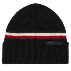 Czapka Tommy Hilfiger. Czarne czapki męskie Tommy Hilfiger, na zimę, bez wzorów. Za 209.99 zł.