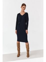 TATUUM Sukienka w kolorze granatowym rozmiar: XS. Niebieskie sukienki damskie Tatuum, xs, bez wzorów, bez kołnierzyka, bez ramiączek, midi. Za 91.99 zł.