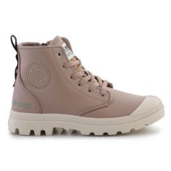 Buty Palladium Pampa Hi Re-Vegn Leather 74378-284-M beżowy. Brązowe buty sportowe na co dzień damskie bez wzorów, ze skóry. Za 708.71 zł.