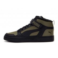 Buty Puma Rebound Mid Strap Wtr 38637602 czarne. Czarne buty sportowe na co dzień męskie z gumy, bez zapięcia. Za 414.66 zł.