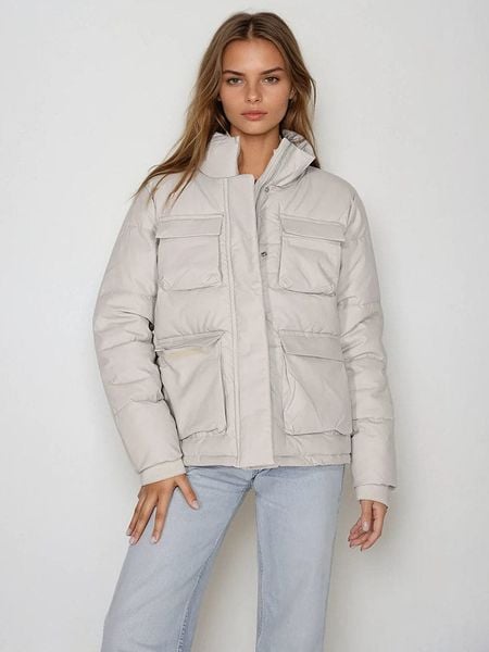 Steve Madden Kurtka przejściowa w kolorze jasnoszarym rozmiar: M. Szare kurtki damskie Steve Madden, m, bez wzorów, bez kaptura. Za 173.99 zł.
