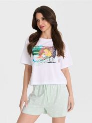 Piżama dwuczęściowa Disney - biały. Białe piżamy damskie Sinsay, l, bez wzorów, bez ramiączek. W wyprzedaży za 22.99 zł.