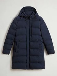 Woolrich Płaszcz puchowy w kolorze granatowym rozmiar: L. Niebieskie płaszcze męskie Woolrich, na zimę, l, bez wzorów, z puchu. Za 2,609.99 zł.