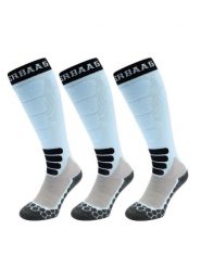 Skarpety narciarskie - Merino Wool Pro - 3 pary - Niebieskie. Niebieskie skarpetki damskie POEDERBAAS, bez wzorów, z elastanu. Za 329.62 zł.