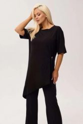 Czarna asymetryczna tunika bambusowa Marlene PLUS SIZE XXL OVERSIZE. Czarne tuniki damskie Moda Size Plus Iwanek, na co dzień, na lato, l, bez wzorów, z dzianiny, eleganckie, z asymetrycznym kołnierzem, plus size, bez ramiączek. Za 189.90 zł.