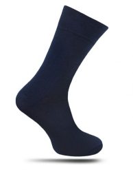 Skarpetki Bambusowe z Jonami Srebra, Granatowe Garniturowe, Jednokolorowe, Bezuciskowe -NADIR. Niebieskie skarpetki męskie Nadir, bez wzorów, z dzianiny. Za 15.90 zł.