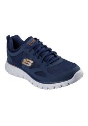 Buty sportowe męskie Skechers Burns Agoura. Niebieskie buty sportowe na co dzień męskie Skechers, z materiału, bez zapięcia, trekkingowe. Za 199.99 zł.