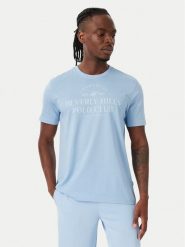 Beverly Hills Polo Club T-Shirt M1303 Niebieski jasny Regular Fit. Niebieskie koszulki polo męskie Beverly Hills Polo Club, m, bez wzorów, z bawełny, bez ramiączek. Za 101.99 zł.