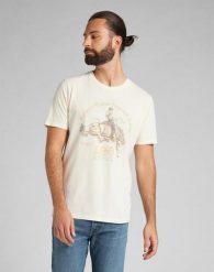 LEE SS RIDER TEE MĘSKI T-SHIRT KOSZULKA NADRUK LOGO ECRU L60VFEN. T-shirty męskie Lee, l, bez wzorów, bez kołnierzyka. Za 69.99 zł.