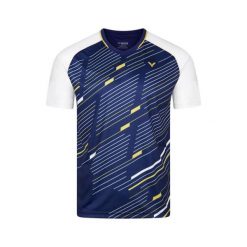 Koszulka sportowa unisex VICTOR T-43100 B. Niebieskie bluzki sportowe damskie VICTOR, m, bez wzorów, bez ramiączek. Za 129.99 zł.