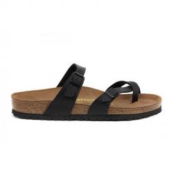 Klapki damskie Birkenstock 071791. Klapki damskie Birkenstock, bez wzorów, z materiału, bez obcasa. Za 586.00 zł.