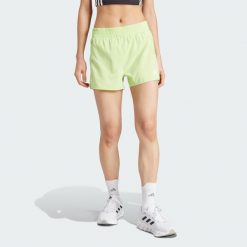 Szorty Own the Run. Zielone szorty damskie Adidas, bez wzorów, sportowe. Za 170.20 zł.