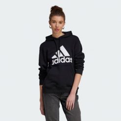Bluza z kapturem Essentials Big Logo Regular Fleece. Białe bluzy sportowe damskie Adidas, xs. Za 222.00 zł.