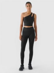 4F Legginsy treningowe szybkoschnące 4F x Anna Lewandowska - czarne XS. Czarne legginsy damskie 4f, s, bez wzorów, z dzianiny. Za 149.99 zł.