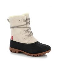 Kimberfeel Kozaki zimowe "Hortence" w kolorze kremowo-czarnym rozmiar: 39. Brązowe kozaki damskie Kimberfeel, z materiału, bez obcasa. Za 208.99 zł.