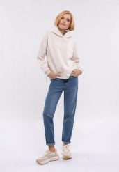 Bluza oversize z kapturem B-SIGI. Brązowe bluzy z kapturem damskie Volcano, s, z dzianiny. Za 159.99 zł.