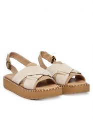 EMU Australia Sandały Morna W13284 Biały. Białe sandały damskie Emu Australia, bez wzorów, z materiału, bez obcasa, na płaskiej podeszwie. Za 428.99 zł.