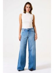 Garcia Dżinsy "Celia" - Wide fit - w kolorze niebieskim rozmiar: W25/L32. Niebieskie jeansy damskie Garcia, z podwyższonym stanem. Za 239.95 zł.