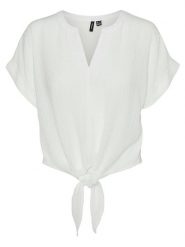Vero Moda Koszulka w kolorze białym rozmiar: XS. Białe bluzki damskie Vero Moda, xs, bez wzorów, bez kołnierzyka, bez ramiączek. Za 118.56 zł.