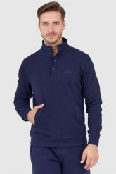 AERONAUTICA MILITARE Granatowa bluza męska na zatrzaski. Niebieskie bluzy bez kaptura męskie AERONAUTICA MILITARE, l. W wyprzedaży za 359.99 zł.
